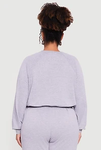 Plus Almost Famous Drawstring Hem Sweatshirt