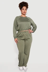 Womens Plus Almost Famous Drawstring Hem Sweatshirt,