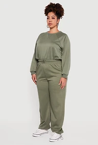 Womens Plus Almost Famous Drawstring Hem Sweatshirt,