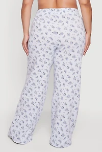 Plus Ditsy Floral Print High Waisted Sweatpants