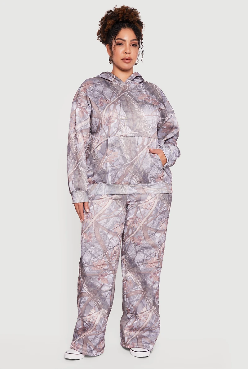 Plus Almost Famous Hunter Camouflage Pullover Hoodie