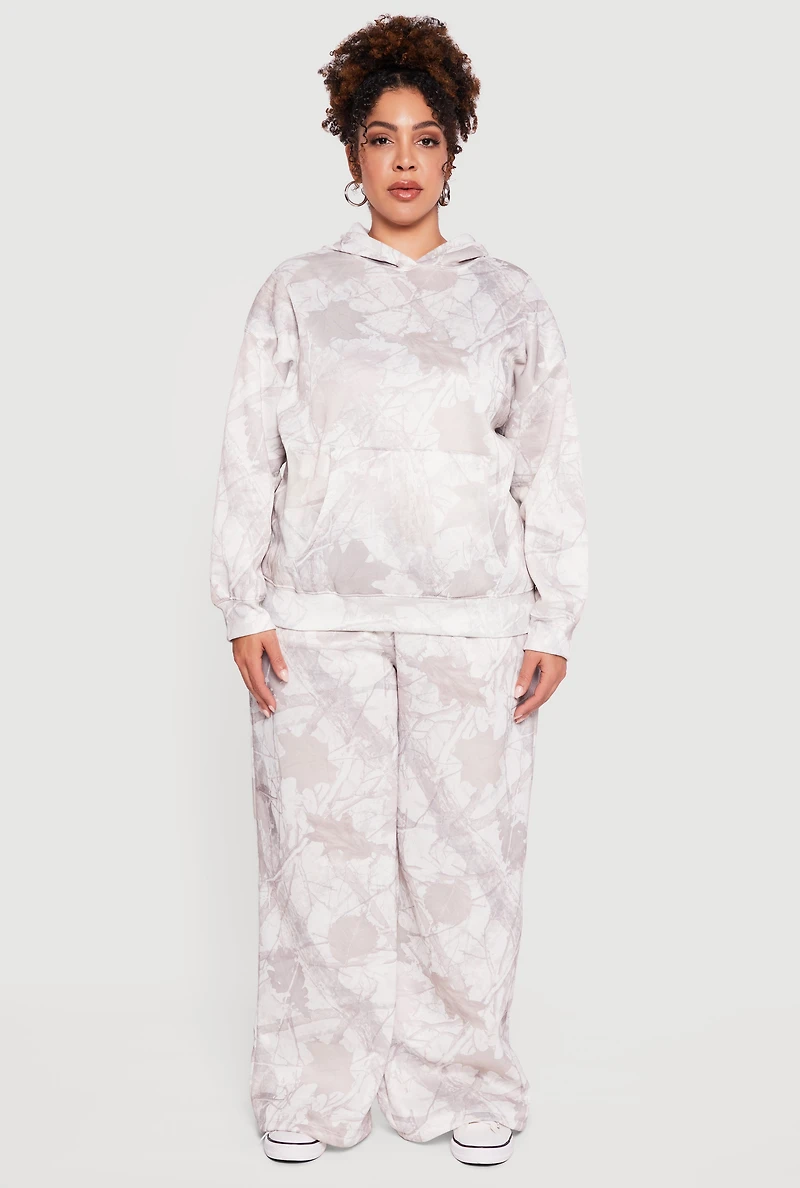 Plus Almost Famous Hunter Camouflage Pullover Hoodie