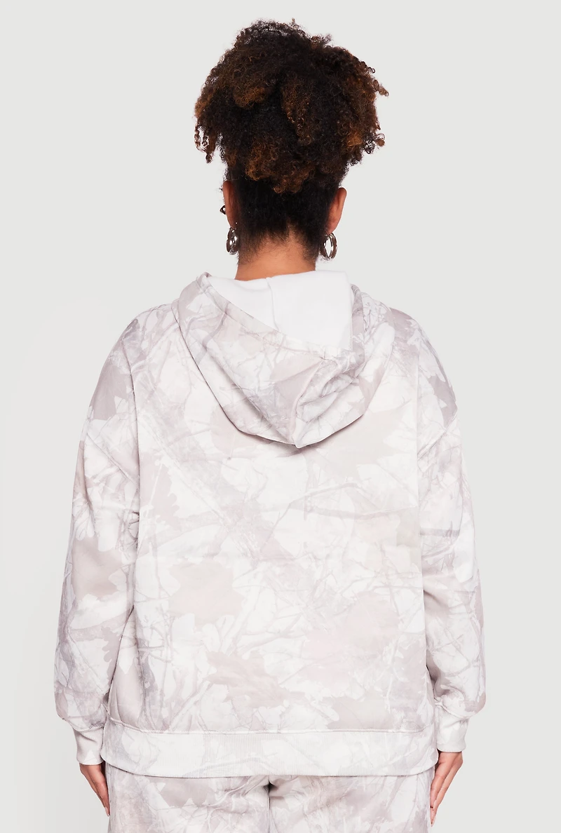 Womens Plus Almost Famous Hunter Camouflage Pullover Hoodie,