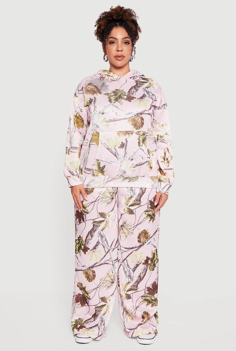 Plus Almost Famous Hunter Camouflage Pullover Hoodie