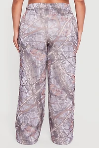 Plus High Waisted Hunter Camo Wide Leg Sweatpants