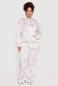 Plus High Waisted Hunter Camo Wide Leg Sweatpants