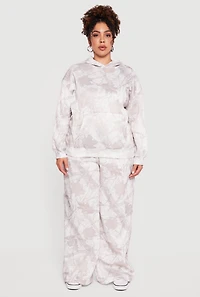 Plus High Waisted Hunter Camo Wide Leg Sweatpants