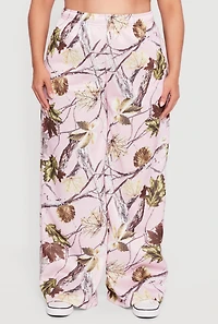 Plus High Waisted Hunter Camo Wide Leg Sweatpants