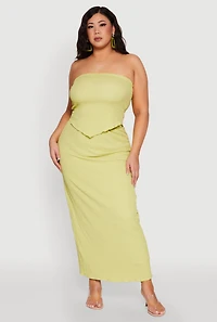 Womens Plus Almost Famous Textured High Waist Maxi Skirt,