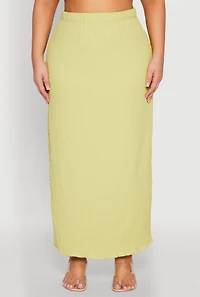 Womens Plus Almost Famous Textured High Waist Maxi Skirt,
