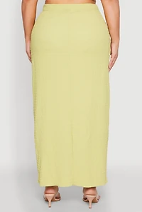 Womens Plus Almost Famous Textured High Waist Maxi Skirt,