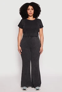 Plus Almost Famous Acid Wash Flare Pants