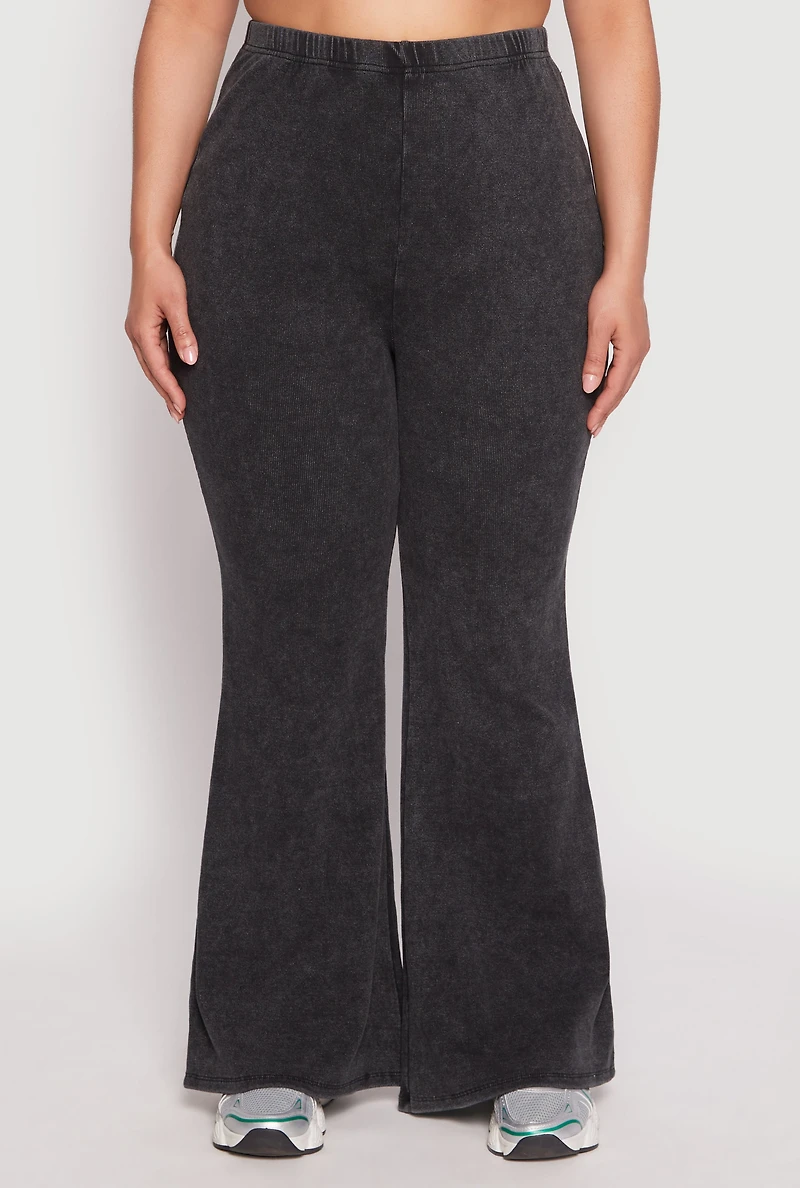 Plus Almost Famous Acid Wash Flare Pants