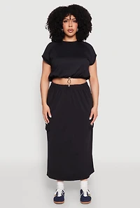 Plus Almost Famous Back Slit Cargo Skirt