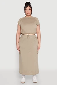 Plus Almost Famous Back Slit Cargo Skirt