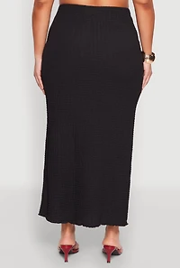 Womens Plus Size Almost Famous Side Slit Maxi Skirt, Black, Size 3X