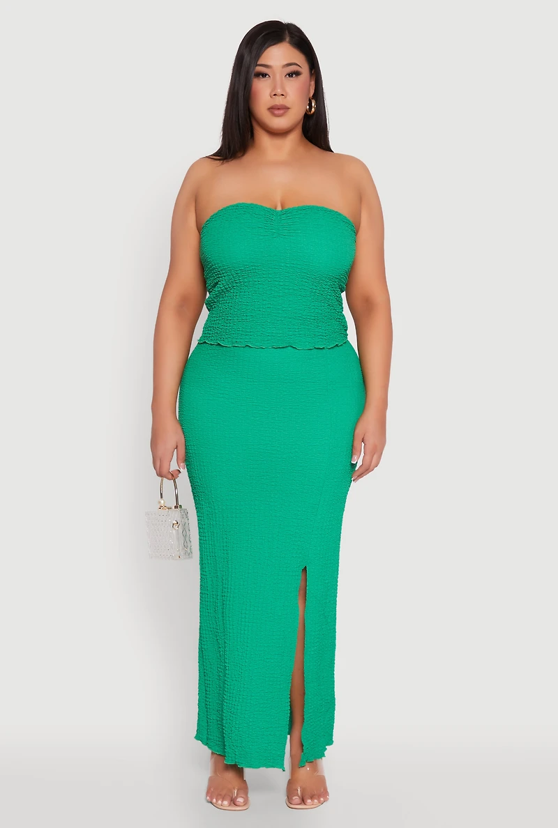 Plus Almost Famous Side Slit Maxi Skirt