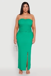 Plus Almost Famous Side Slit Maxi Skirt