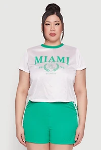 Plus Almost Famous Contrast Trim City Graphic Jersey