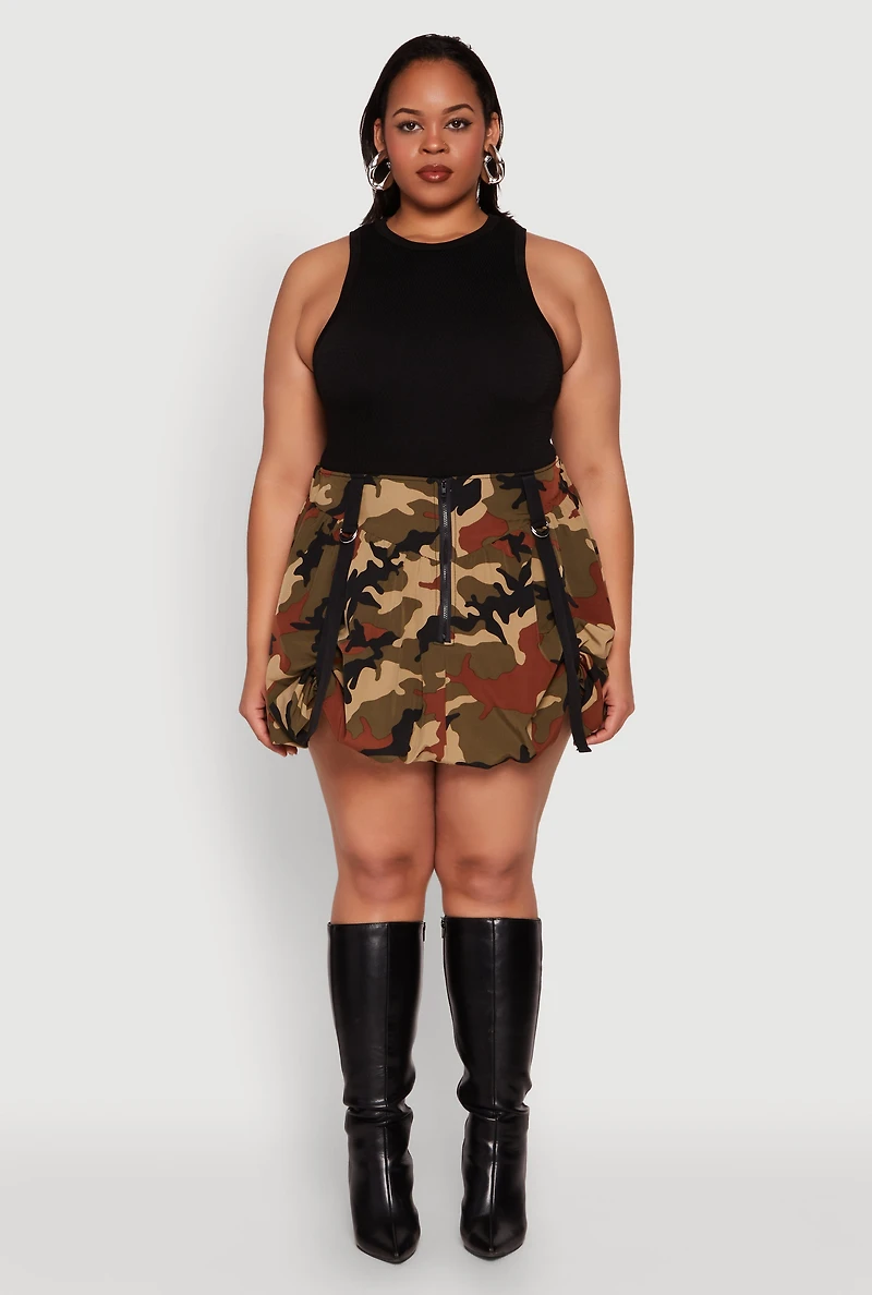 Womens Plus Hunter Camo Bubble Skirt,