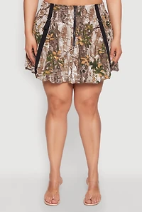 Womens Plus Size Hunter Camo Bubble Skirt, Multi, Size 3X
