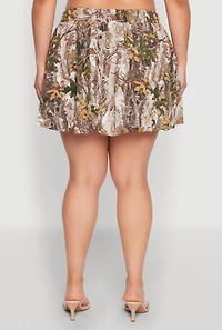 Womens Plus Size Hunter Camo Bubble Skirt, Multi, Size 3X