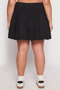 Womens Plus Size Pleated Skirt, Black, Size 3X