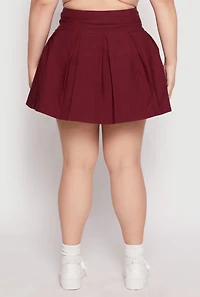 Womens Plus Size Pleated Skirt, Burgundy, Size 1X