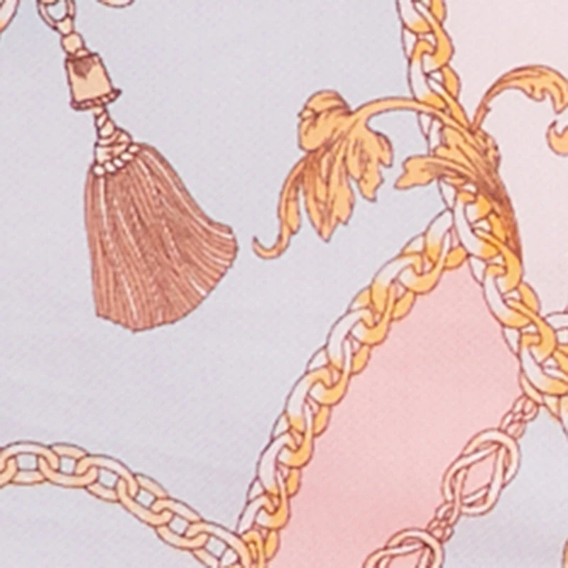 Plus Chain Print Ruffle Trim Tie Front Dress