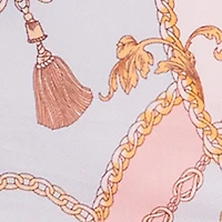 Plus Chain Print Ruffle Trim Tie Front Dress