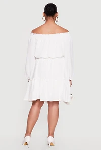 Plus Crepe Knit Off The Shoulder Dress