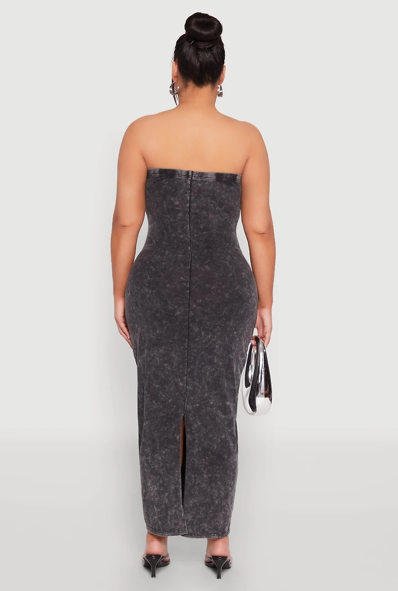 Plus Daisy Mineral Wash Maxi Tube Dress