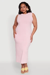 Womens Plus Daisy Mineral Wash Maxi Tank Dress, Pink,