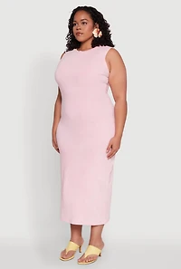 Womens Plus Daisy Mineral Wash Maxi Tank Dress, Pink,