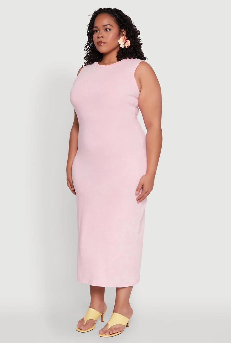 Plus Daisy Mineral Wash Maxi Tank Dress