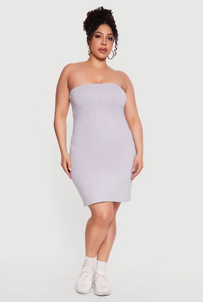 Plus Basic Mini Tube Dress