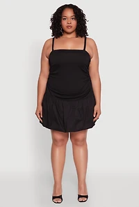 Womens Plus Size Almost Famous Convertible Bubble Hem Dress, Black, Size 1X