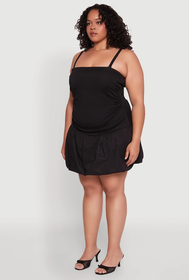 Plus Almost Famous Convertible Bubble Hem Dress