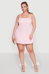 Womens Plus Size Almost Famous Convertible Bubble Hem Dress, Pink, Size 3X