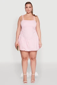 Womens Plus Size Almost Famous Convertible Bubble Hem Dress, Pink, Size 3X