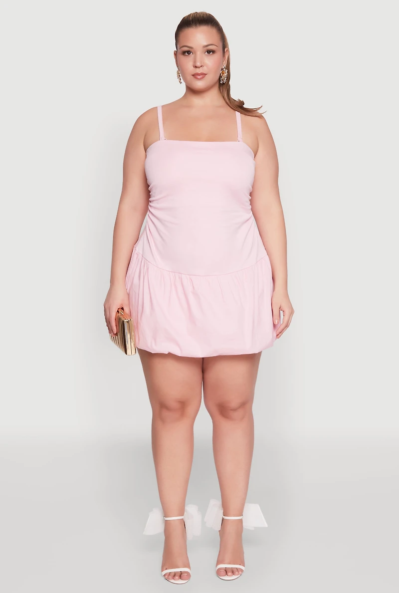 Plus Almost Famous Convertible Bubble Hem Dress