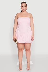 Womens Plus Size Almost Famous Convertible Bubble Hem Dress, Pink, Size 3X