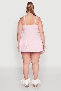 Womens Plus Size Almost Famous Convertible Bubble Hem Dress, Pink, Size 3X