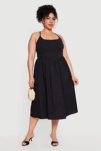 Plus Almost Famous Criss Cross Back Midi Dress