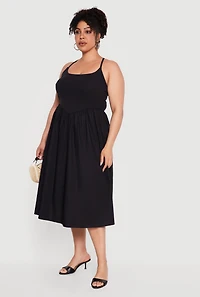Plus Almost Famous Criss Cross Back Midi Dress
