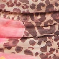 Plus Floral Animal Print Mesh Cowl Neck Dress