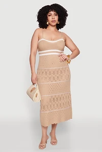 Plus Almost Famous Contrast Trim Midi Dress