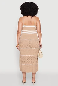 Womens Plus Size Almost Famous Contrast Trim Midi Dress, Beige, Size 1X