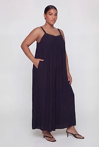 Plus Sleeveless Wide Leg Jumpsuit with Pockets