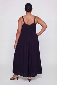 Plus Sleeveless Wide Leg Jumpsuit with Pockets